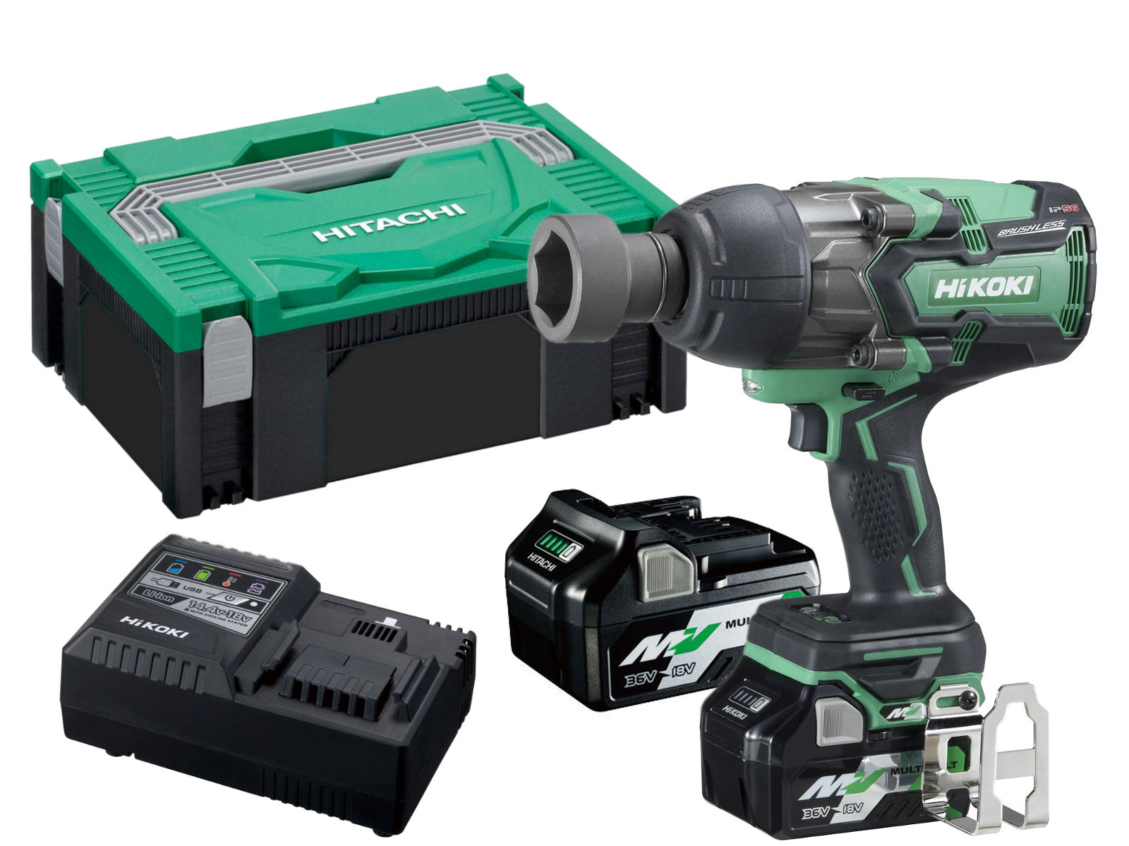 HiKOKI KLUCZ UDAROWY AKUMULATOROWY WR36DA WRZ 36V 2xbateria